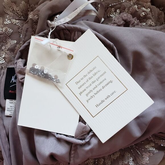 Mac Duggal Sparkling Mauve Sequined Midi Dress - Picture 10 of 11